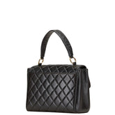 シャネル マトラッセ ココマーク ハンドバッグ ブラック ラムスキン レディース CHANEL 【中古】